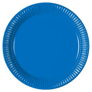 Plain blue 23cm paper plates