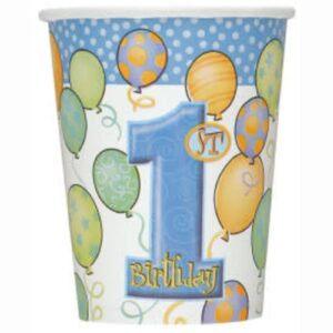 1st boy birthday paper cups