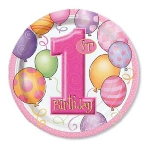 First birthday girl plates