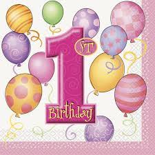 First birthday girl napkins 16pk