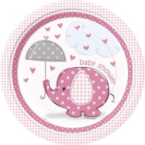baby shower pink plates
