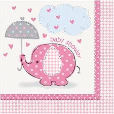 Baby shower napkins pink