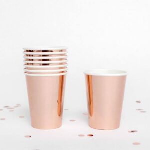 Rose Gold Plain Paper Cups