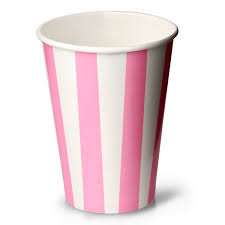 Hot Pink Striped Paper Cups
