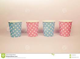 Blue pink polka dots paper cups