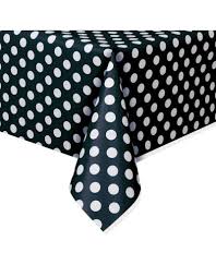Midnight black polka dot tablecover