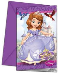 Sofia the first invitation cards 6pk
