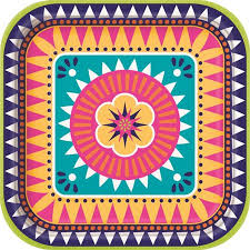 Mexican boho fiesta paper plates