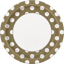 Gold dot paper plates
