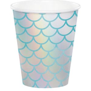 mermaid under the sea party paper cups 8pk