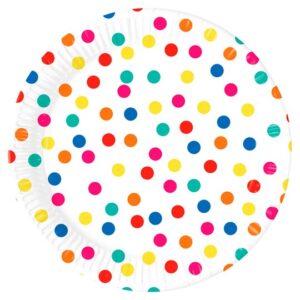 Polka dot rainbow plates
