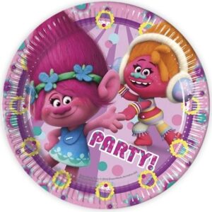 Trolls paper party plates 8pk