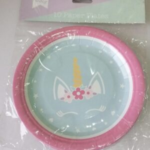 Lets party unicorn 10 paper plates
