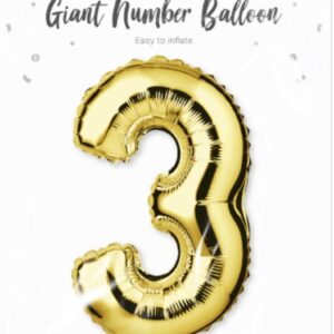 Gold 65cm number balloon