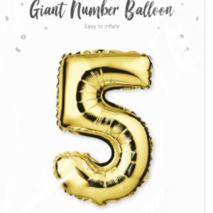 Gold 65cm number balloon