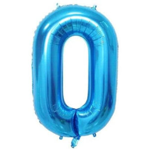 34in number 0 blue foil