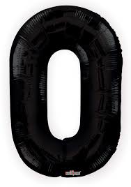34in number 0 black foil