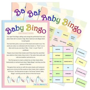 Baby bingo shower game