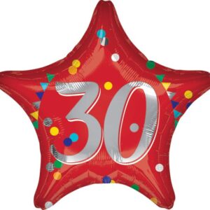 30 Red Foil Balloons 18ins