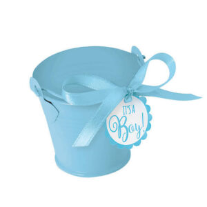 Pale Blue Medium Metal Bucket
