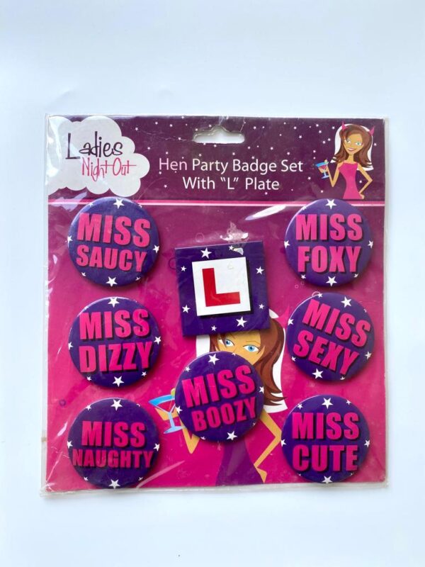 Hen Party Badge Er with L Plate