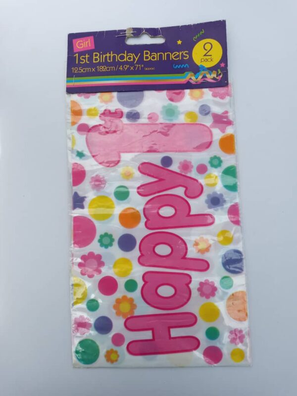 2 pack birthday girl banners