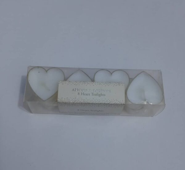 8 heart tealights candles