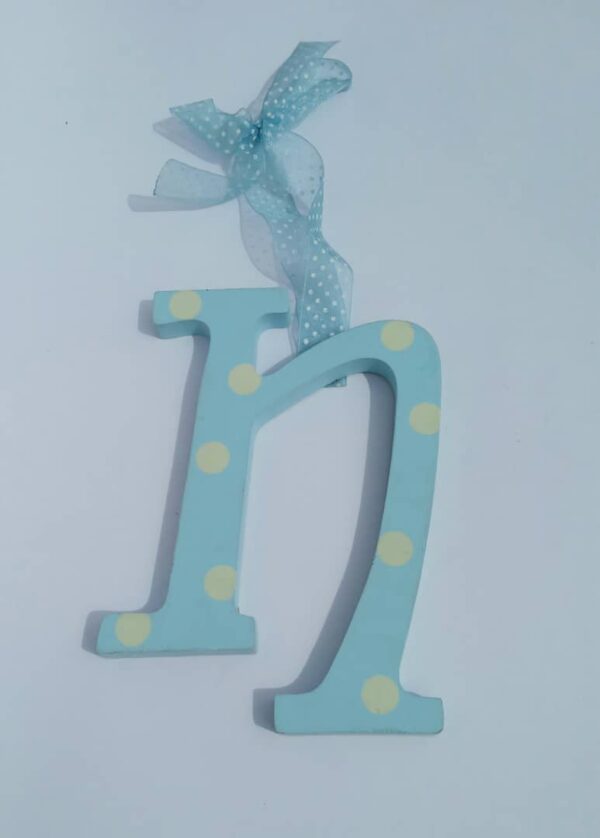 N blue door sign