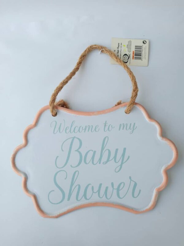 baby shower metal wall plaque