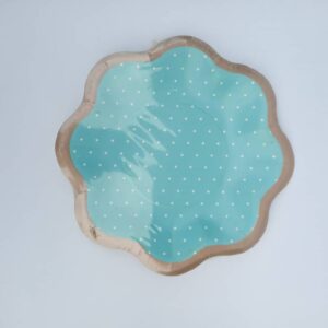 blue white polka dots paper plates 8pk