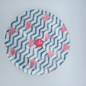 flamingo striped plates 12pack
