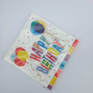 happy birthday balloons napkin 20pk