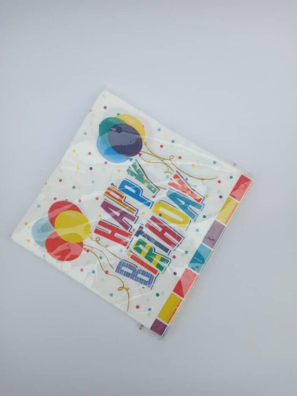 happy birthday balloons napkin 20pk