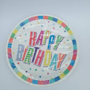 happy birthday paper plates 15pk