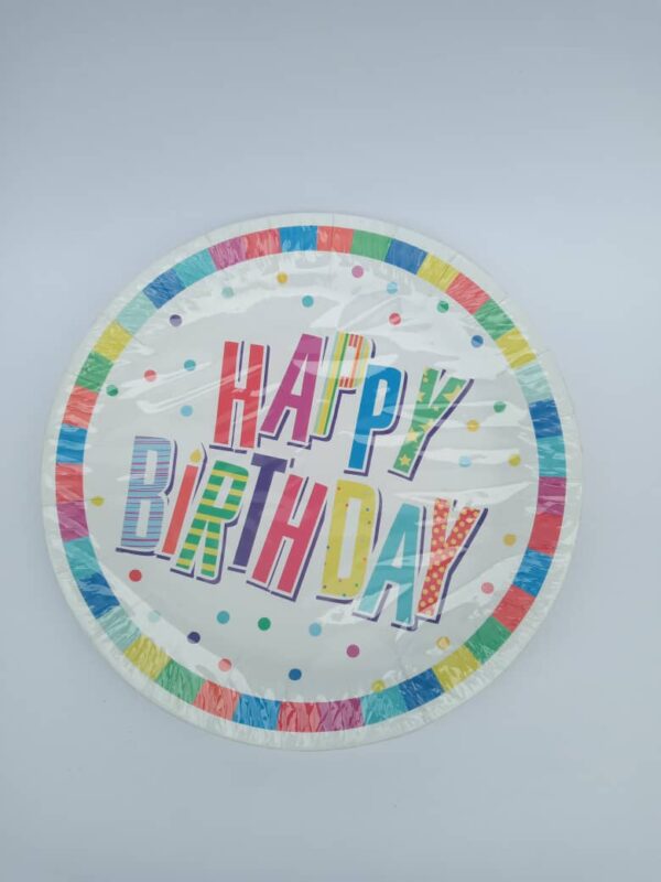 happy birthday paper plates 15pk