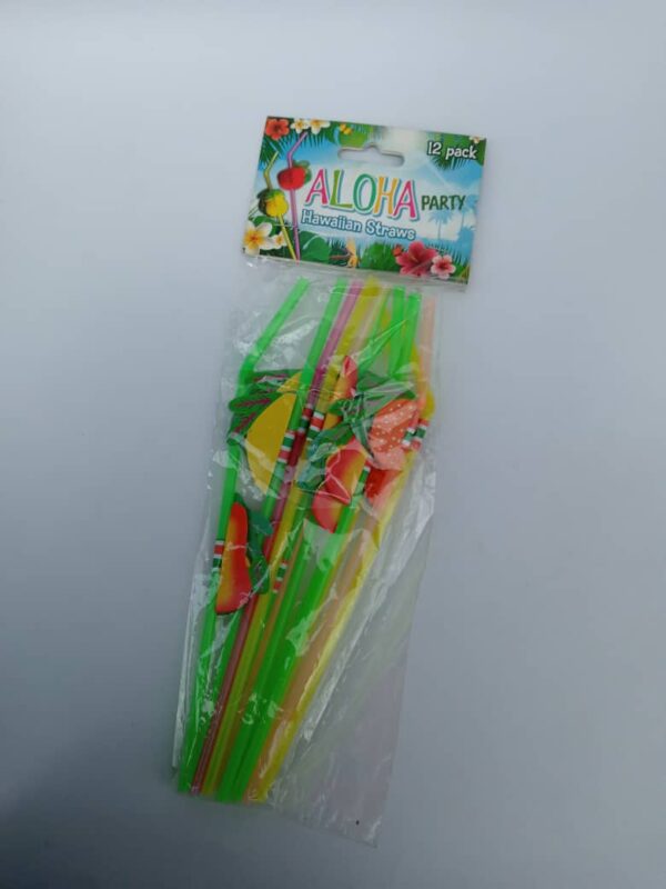 hawaian aloha straws 12pk