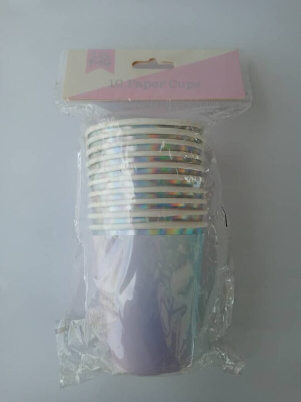 iridescent paper cups 10pk