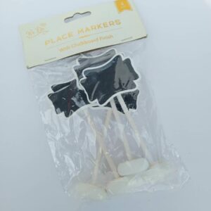 place markers with chalkboard finish