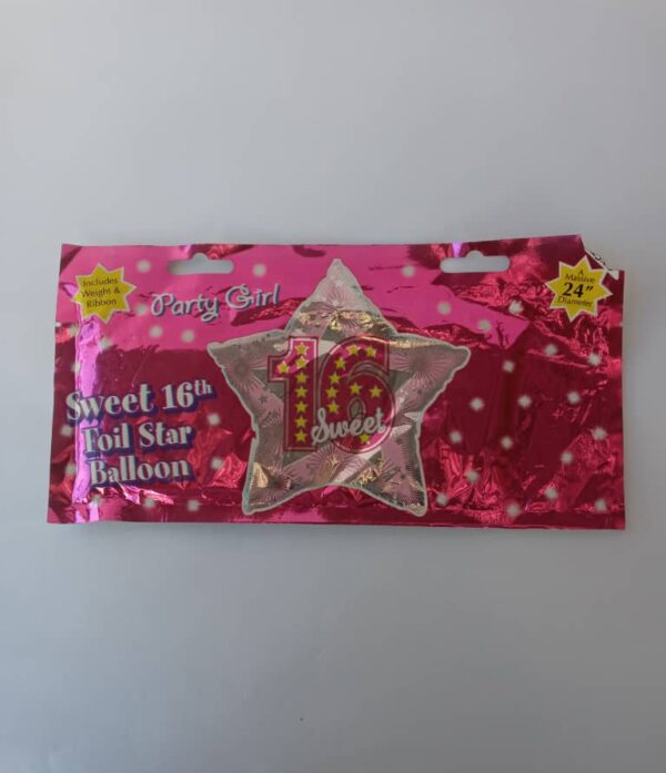 sweet 16th foil star 24in