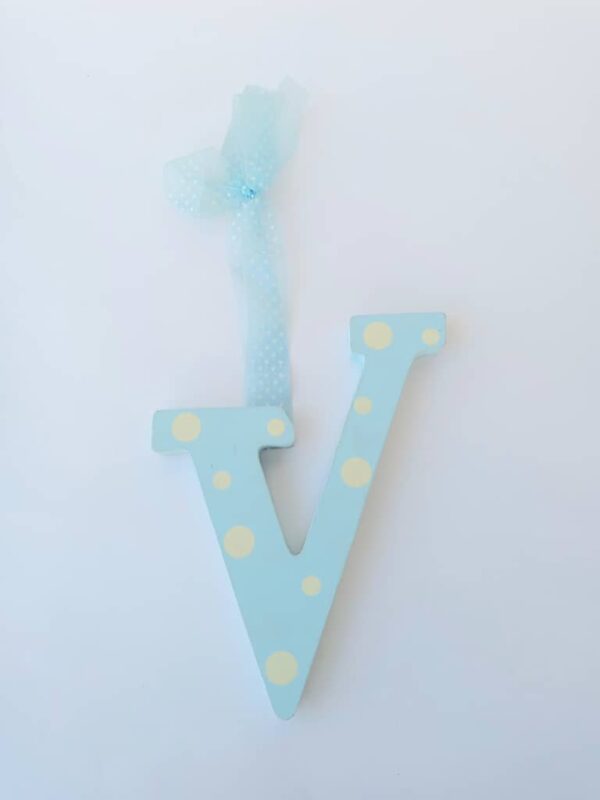 v blue door sign