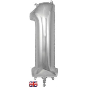 34” Number 1 Silver Foil Balloon