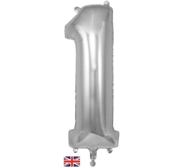 34” Number 1 Silver Foil Balloon