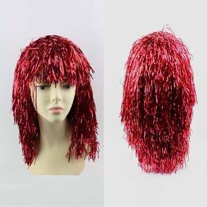 Red Tinsel Wig