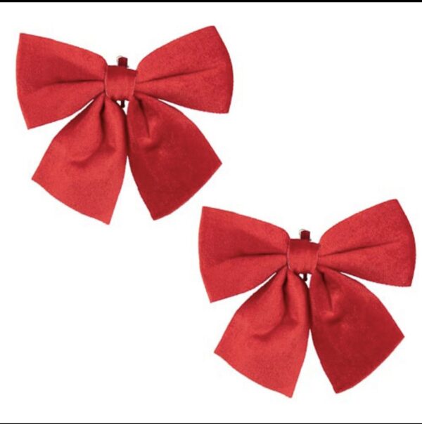 Velvet Bows Red 2pk