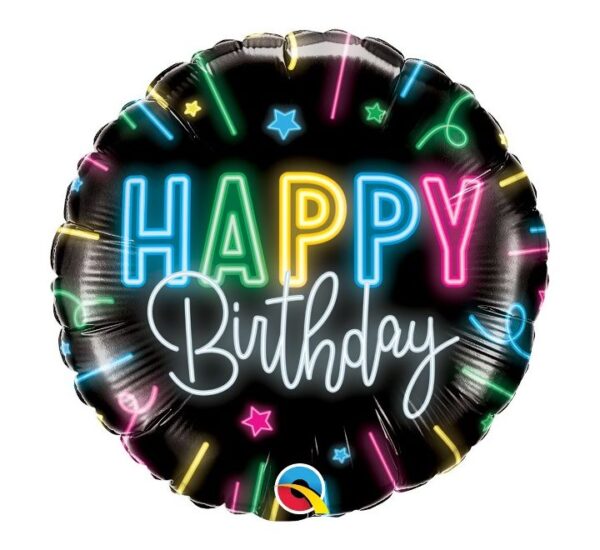 Happy B/Day Neon Glow Foil Balloon