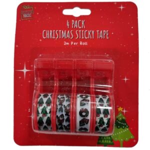 Christmas Sticky Tape  4pk- 2m