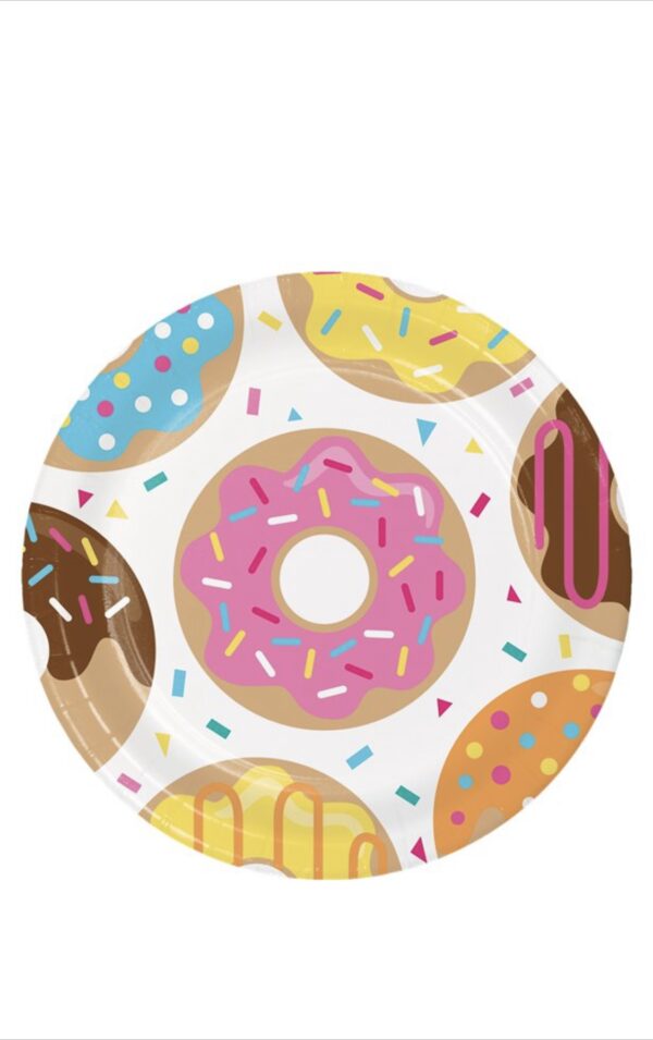 Doughnut Time Plates - 23cm Paper Plates 8pk