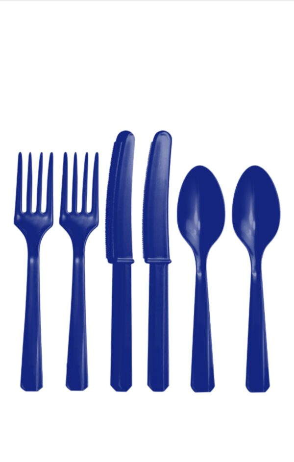 Royal Blue Reusable Cutlery - Assorted 24pk