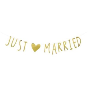 New: Just married gold banner