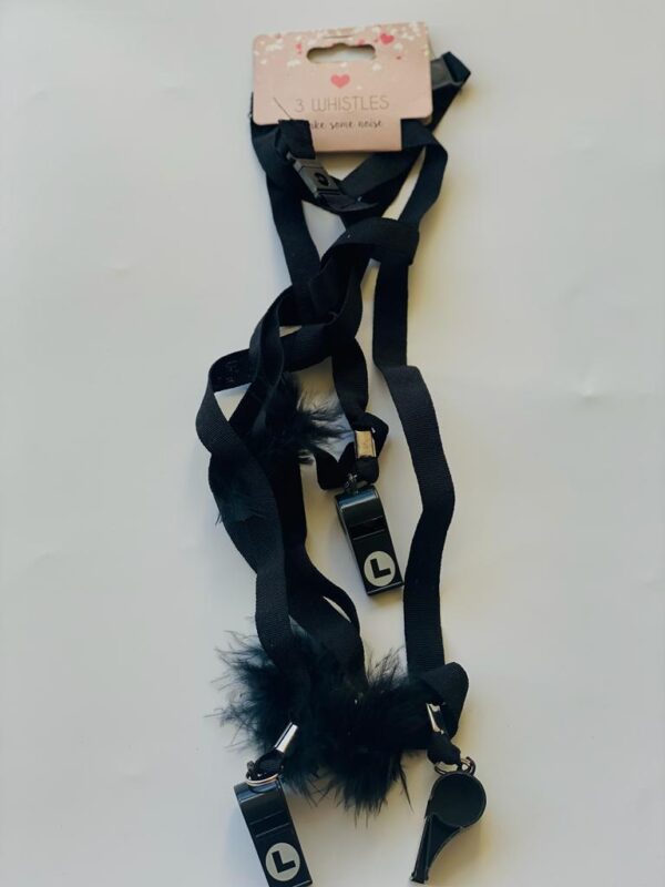New - 3pc Party Whistle Black
